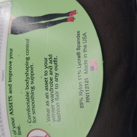 Assets Tights Bodyshaping  Terrific Tights Matte Opaque Brown Size 5 NEW - Picture 6 of 6